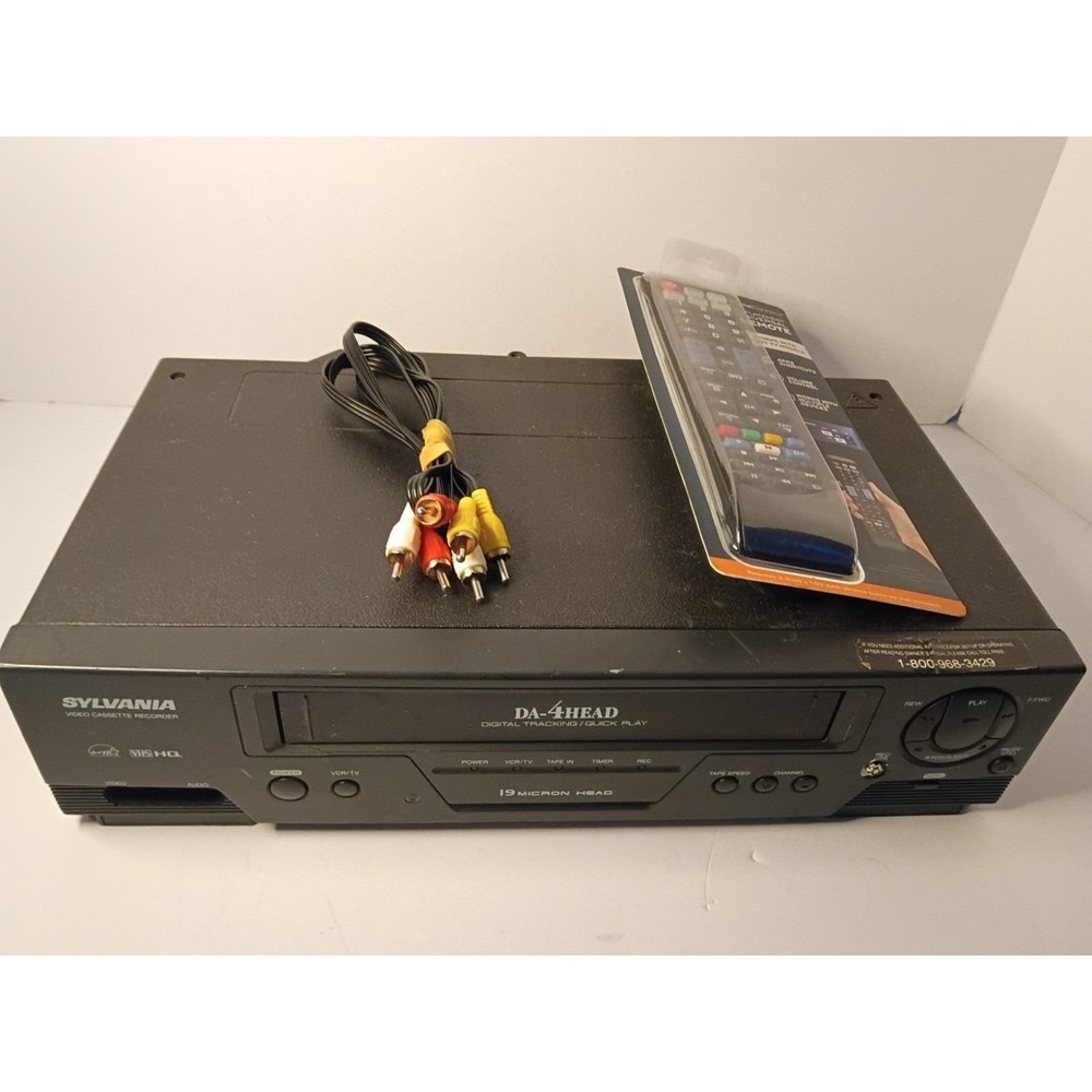Sylvania 6240VC VHS Player and Recorder 4-Head Hi-Fi VCR Tested. Remote/ Cables